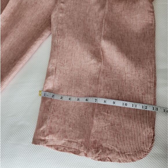 Coldwater Creek pants 100 % linen cropped elastic waistband wide leg - Picture 9 of 16